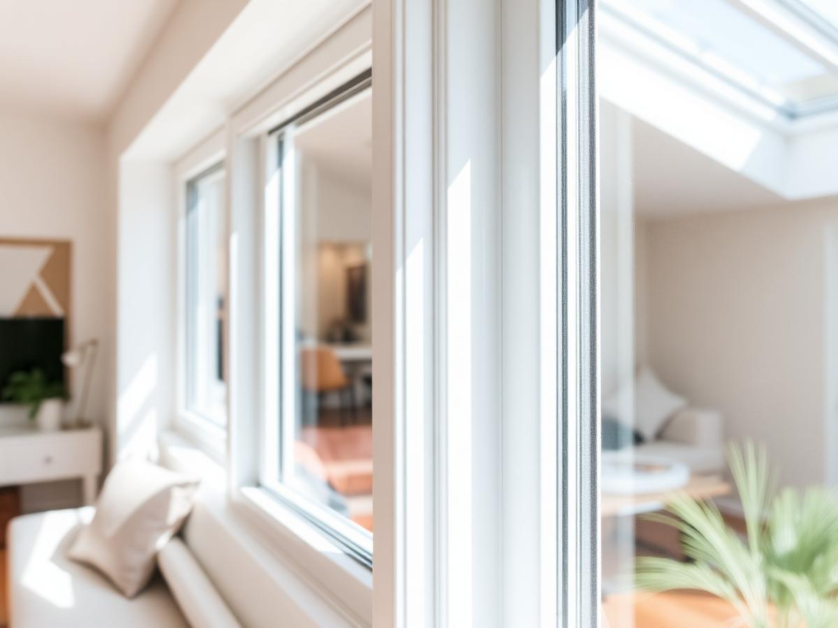 PVC raam in een lichte woonkamer